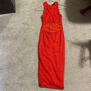 Lace open front dress